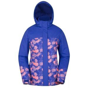 Mountain Warehouse Winter Ski‎ Jacket Blue Pink geometric Pattern size 4 Parka